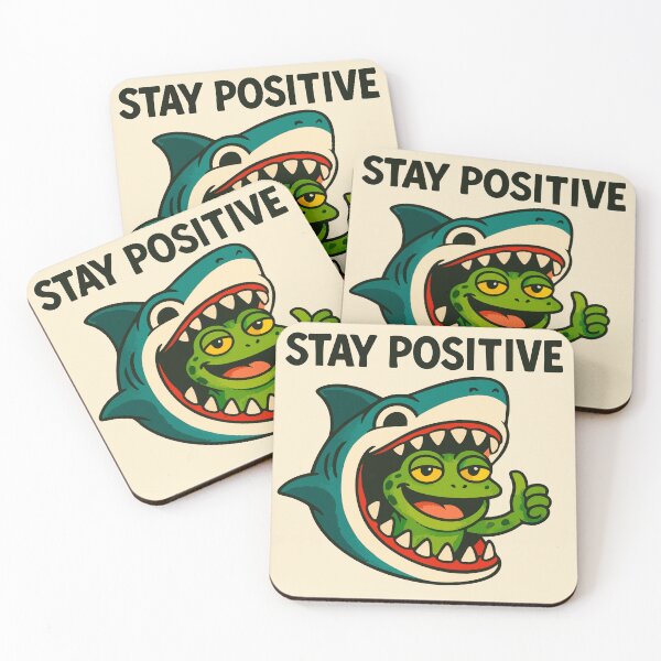 Item preview, Frog and shark make positive humorous vibes designed and sold by Painted Planet.