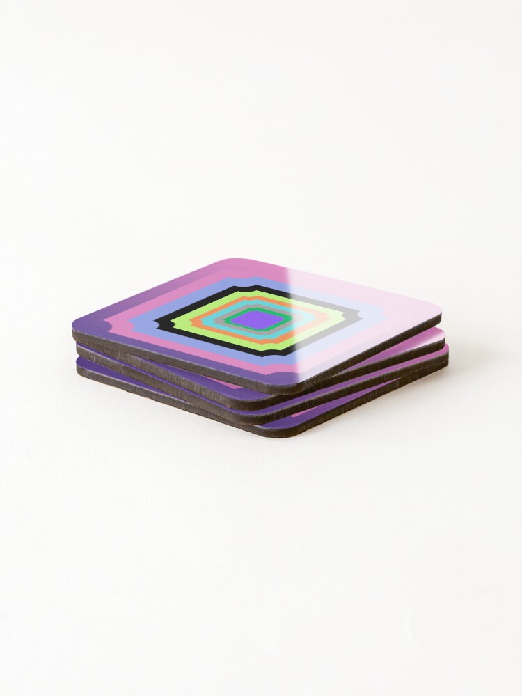 Thumbnail 4 of 5, Coasters (Set of 4), Multiple Colours Square Design. designed and sold by VisionSticker.