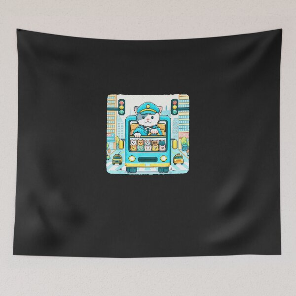 Item preview, Cat-Bus-Driver-Navigating-Bustling-City-Route-With-Animals designed and sold by stiddsfsammer.