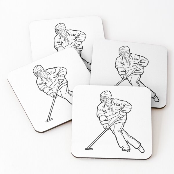 Item preview, Ringette player silhuette lineart on the ice designed and sold by EmeraldeaArt.