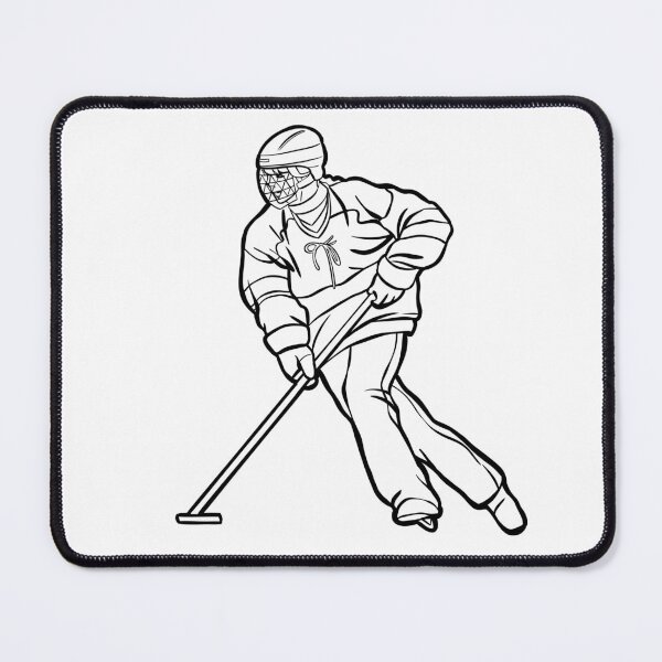 Item preview, Ringette player silhuette lineart on the ice designed and sold by EmeraldeaArt.