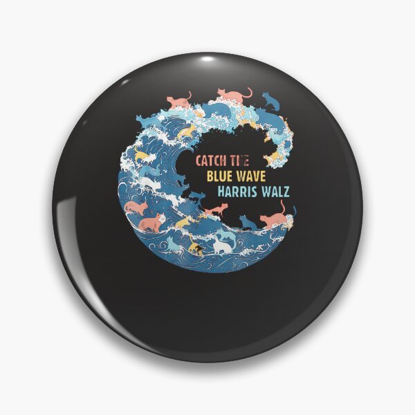 Item preview, Cat-Catch-The-Blue-Wave-Harris-Walz-2024-Election designed and sold by ricardhldunemnm.