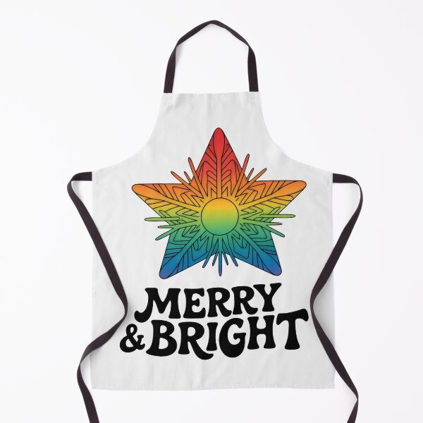 Item preview, Radiant Rainbow Star with Playful “Merry & Bright” Holiday Phrase designed and sold by SplashTastic.