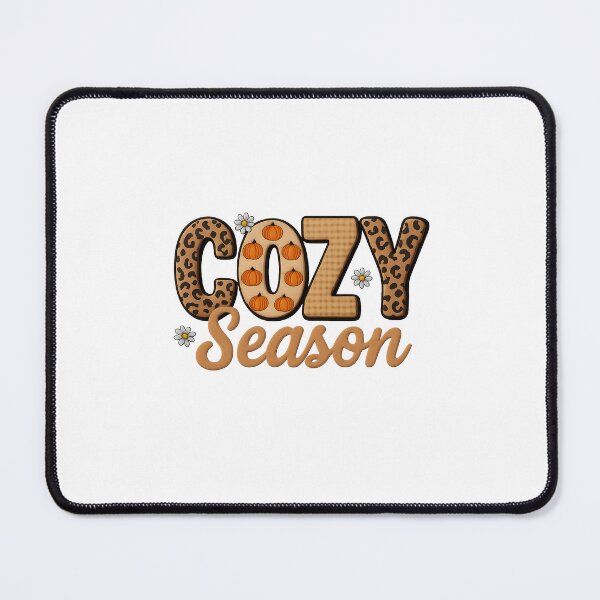 Item preview, Cozy Season Autumn Aesthetic Typography with Pumpkins, Leopard Print and Daisy Flowers designed and sold by unique0703.