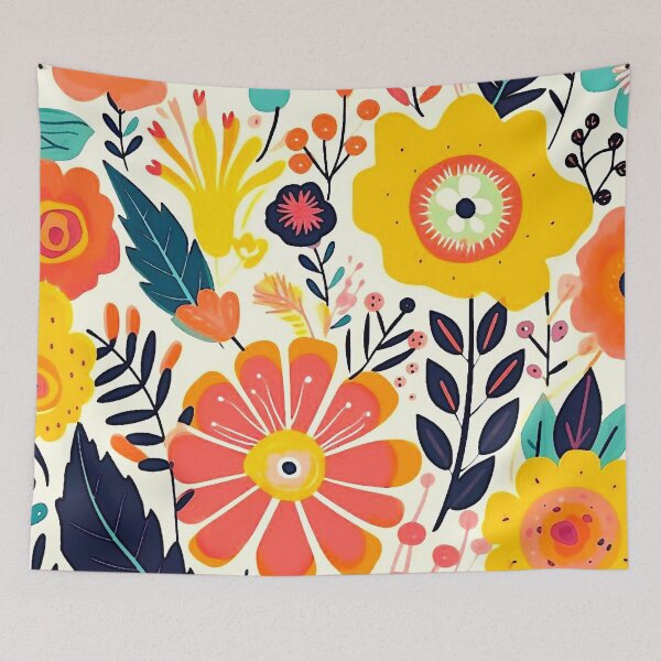 Item preview, Retro Flowers designed and sold by ViaARTfactory.