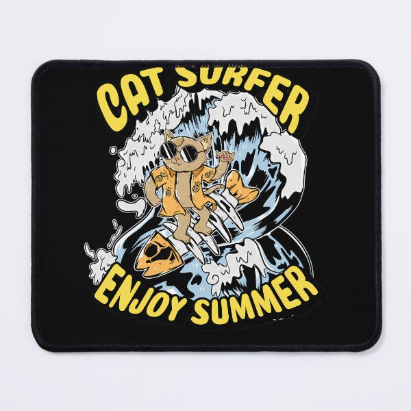 Item preview, Ocean Waves Kittycat Fishbone Surfboard Surfer designed and sold by mendozahalc.
