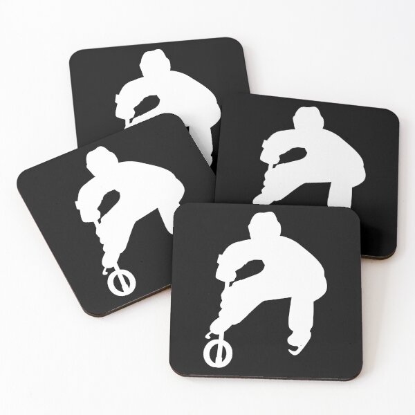 Item preview, Ringette Player Silhouette Facing Forward with Ring in Motion in white designed and sold by EmeraldeaArt.
