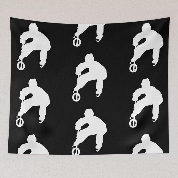 Item preview, Ringette Player Silhouette Facing Forward with Ring in Motion in white designed and sold by EmeraldeaArt.
