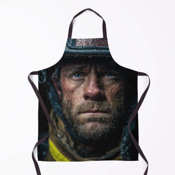 Item preview, Brave in the Rain: Firefighter Portrait designed and sold by ArgentoArt.