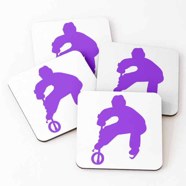 Item preview, Ringette Player Silhouette Facing Forward with Ring in Motion in purple designed and sold by EmeraldeaArt.