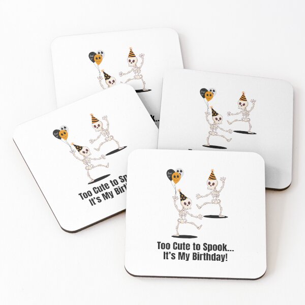 Item preview, Dancing Skeleton Party – Funny Spooky Halloween Birthday Design Too cute to spook it's my birthday designed and sold by luckyhue.