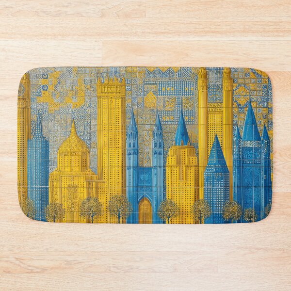 Item preview, 079 Vibrant Geometric Cityscape designed and sold by nikoart001.