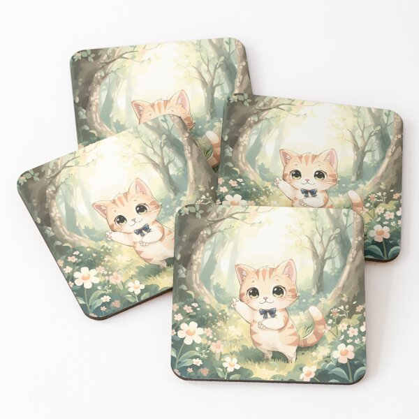 Item preview, Cute anime cat in forest designed and sold by aestheticsnow42.