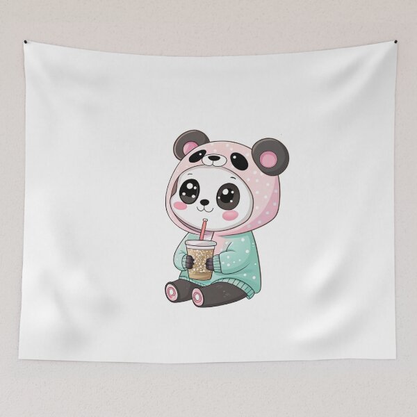 Item preview, Kawaii Chibi Panda Drinking Boba Tea | Cute Aesthetic Animal Lover Design designed and sold by Nawastyle.