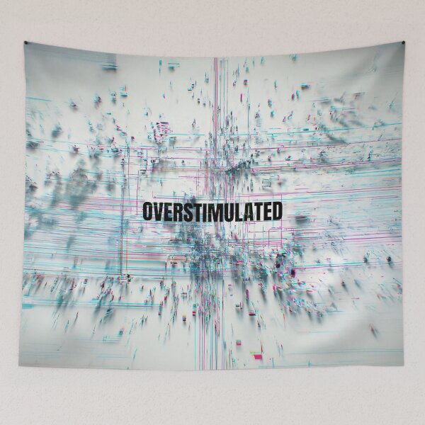Item preview, OVERSTIMULATED Glitch Typography - Minimalist Design Expressing Overstimulation designed and sold by chi3-jp.