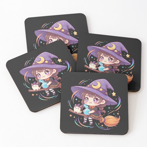 Item preview, Witchy Kawaii Vibes Cute Chibi Witch Cat Magical Halloween Design designed and sold by ColorSplash123.