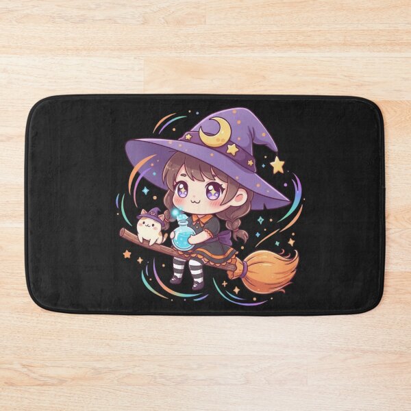 Item preview, Witchy Kawaii Vibes Cute Chibi Witch Cat Magical Halloween Design designed and sold by ColorSplash123.