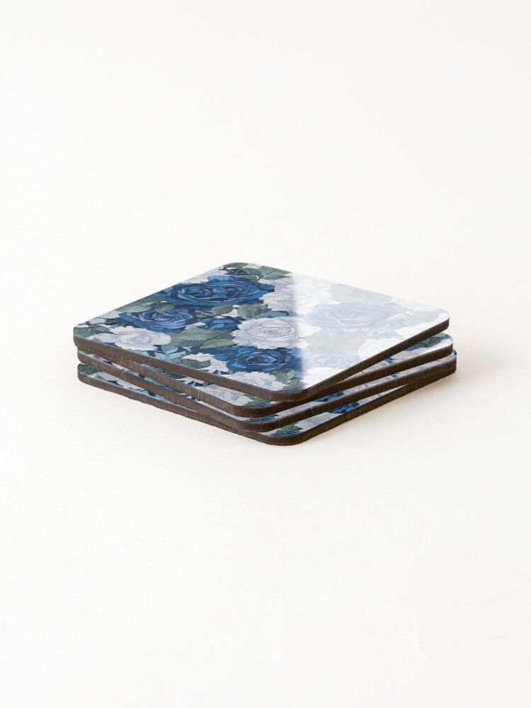 Thumbnail 4 of 5, Coasters (Set of 4), Blue Roses designed and sold by CoolPixels.