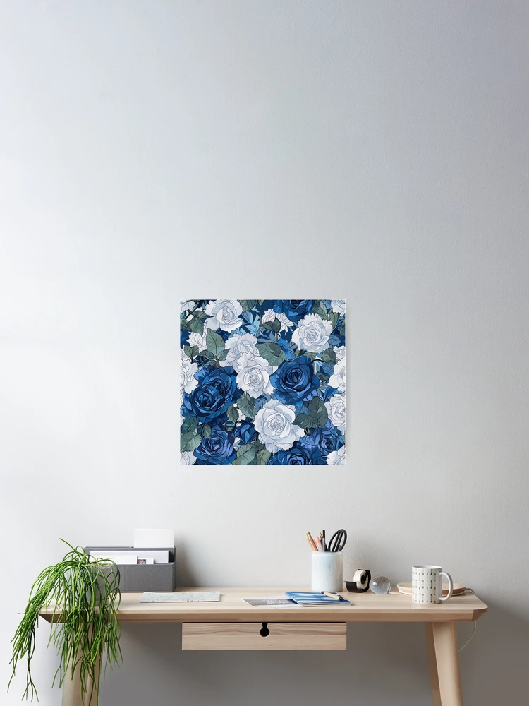 Thumbnail 2 of 3, Poster, Blue Roses designed and sold by CoolPixels.