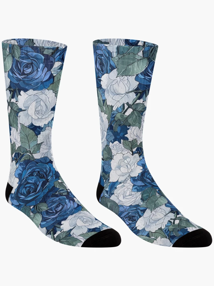 Thumbnail 3 of 5, Socks, Blue Roses designed and sold by CoolPixels.