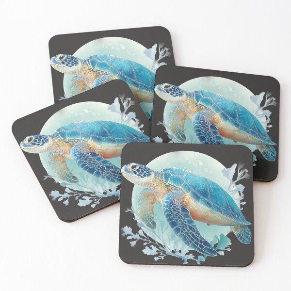 Item preview, Sea turtle with corals – ocean art design designed and sold by Meiersbeste.