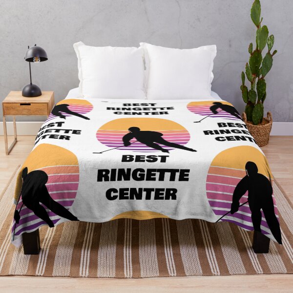 Item preview, Best Ringette Center – Silhouette Against Retro Sunset Gradient designed and sold by EmeraldeaArt.