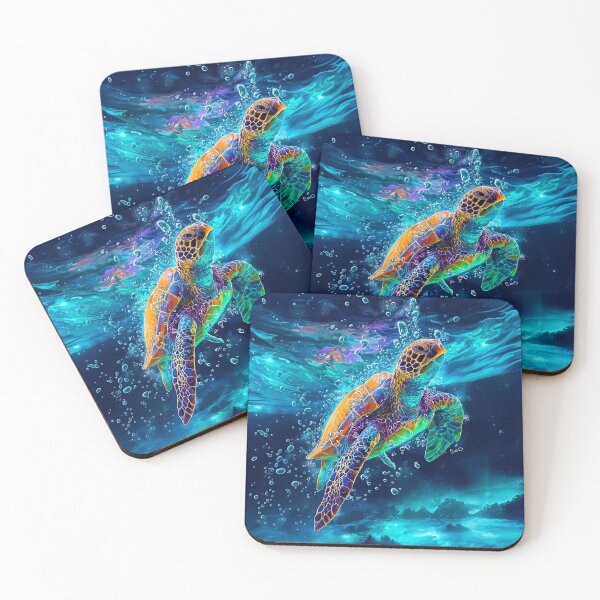 Item preview, Colorful Sea Turtle Swimming designed and sold by foxstudio2000.