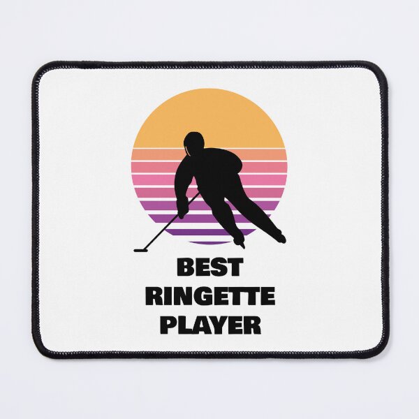 Item preview, Best Ringette Player – Silhouette Against Retro Sunset Gradient designed and sold by EmeraldeaArt.