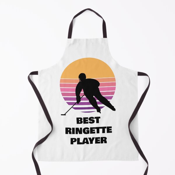 Item preview, Best Ringette Player – Silhouette Against Retro Sunset Gradient designed and sold by EmeraldeaArt.