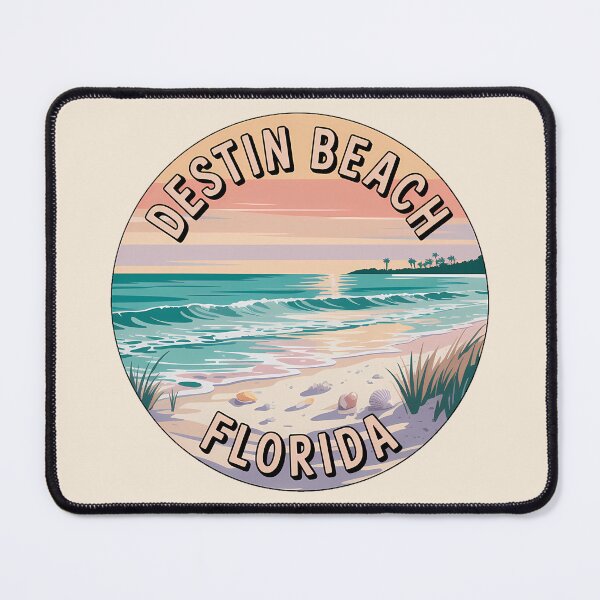 Item preview, Destin Beach Retro Sunset Badge Florida Gulf Coast Sticker designed and sold by Horizon Tales.
