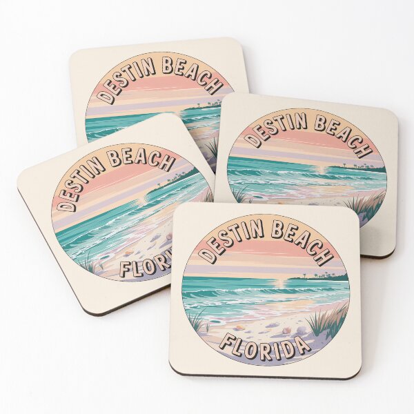 Item preview, Destin Beach Retro Sunset Badge Florida Gulf Coast Sticker designed and sold by Horizon Tales.