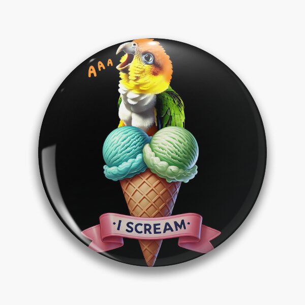 Item preview, I Scream White Bellied Caique Parrot Lover Birding designed and sold by Kimberley King Art  King Art.