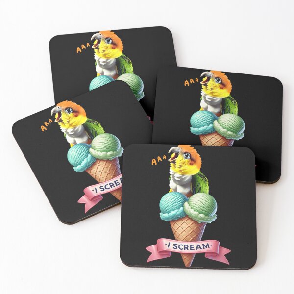 Item preview, I Scream White Bellied Caique Parrot Lover Birding designed and sold by Kimberley King Art  King Art.