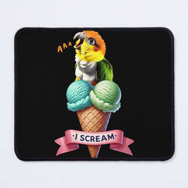 Item preview, I Scream White Bellied Caique Parrot Lover Birding designed and sold by Kimberley King Art  King Art.