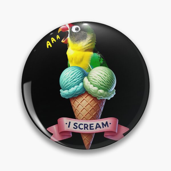 Item preview, I Scream Yellow-collared Lovebird Parrot Lover Birding designed and sold by Kimberley King Art  King Art.