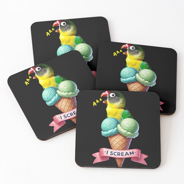 Item preview, I Scream Yellow-collared Lovebird Parrot Lover Birding designed and sold by Kimberley King Art  King Art.
