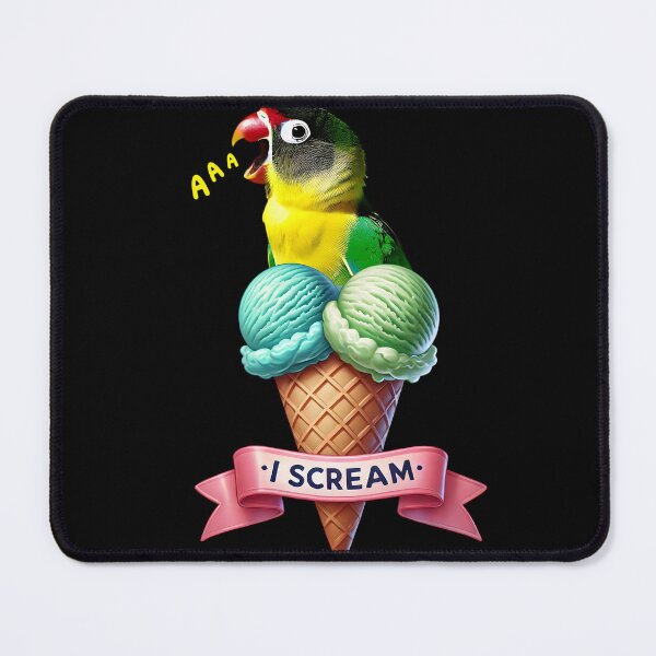 Item preview, I Scream Yellow-collared Lovebird Parrot Lover Birding designed and sold by Kimberley King Art  King Art.