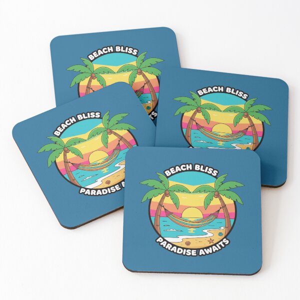 Item preview, Beach Bliss Tropical Sunset Hammock Illustration designed and sold by PrintBreeze.