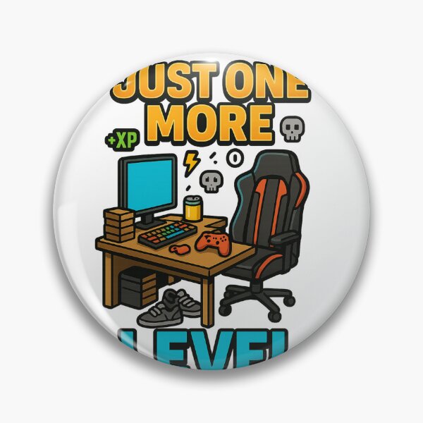 Item preview, Just One More Level – Funny Gamer Desk Setup Design designed and sold by Designforyou86.