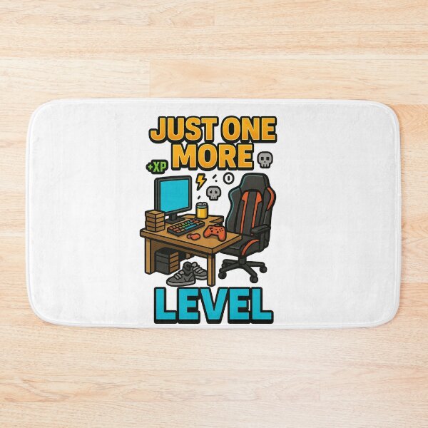 Item preview, Just One More Level – Funny Gamer Desk Setup Design designed and sold by Designforyou86.