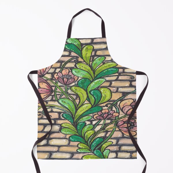 Item preview, Floral Illustration on Brick Wall | Hand Drawn Marker Art designed and sold by ColorWander.