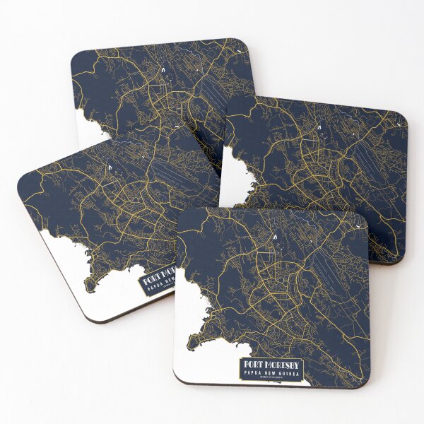 Item preview, Port Moresby City Map of Papua New Guinea - Gold Art Deco designed and sold by deMAP.