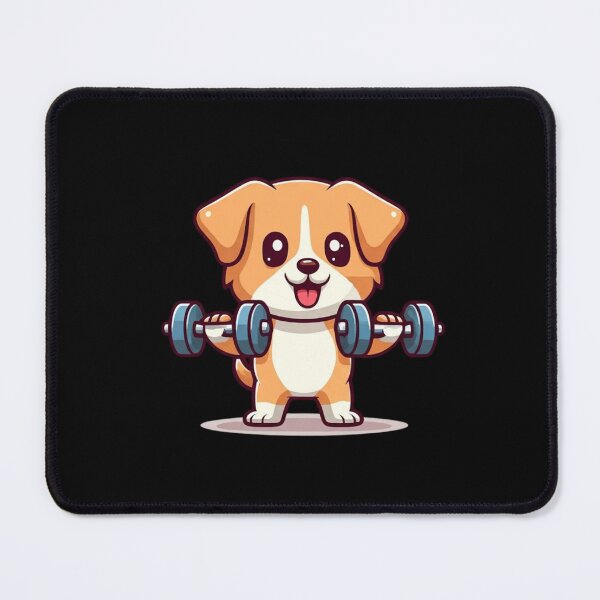 Item preview, Chibi Workout Dog Cute Kawaii Funny Gym Animal Design designed and sold by ColorSplash123.