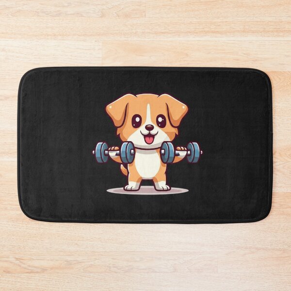 Item preview, Chibi Workout Dog Cute Kawaii Funny Gym Animal Design designed and sold by ColorSplash123.