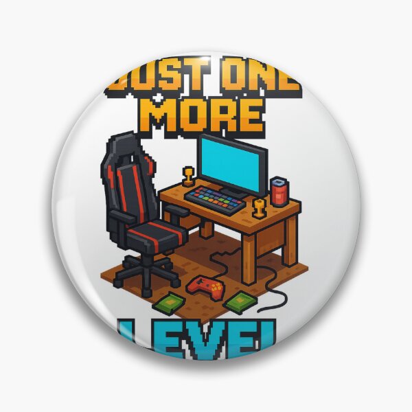 Item preview, Just One More Level – Pixel Art 8bit Gaming Setup Design designed and sold by Designforyou86.