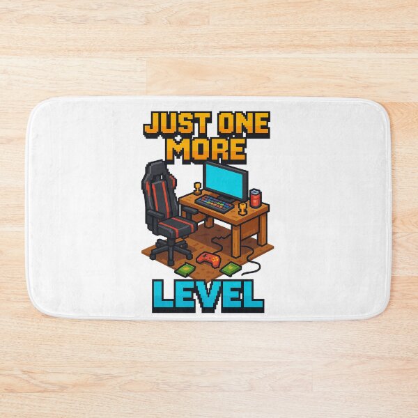 Item preview, Just One More Level – Pixel Art 8bit Gaming Setup Design designed and sold by Designforyou86.
