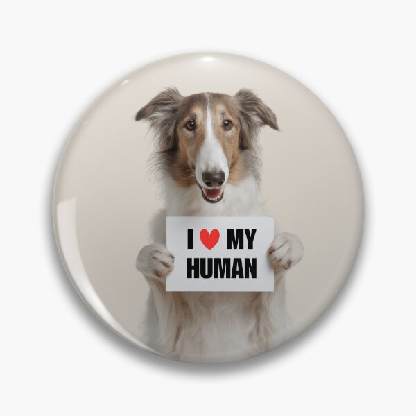 Item preview, Cute Borzoi dog with Signboard I love my Human  designed and sold by LazyOwlStore.