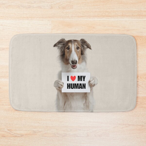 Item preview, Cute Borzoi dog with Signboard I love my Human  designed and sold by LazyOwlStore.