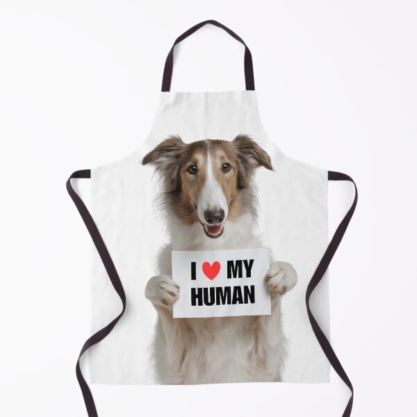 Item preview, Cute Borzoi dog with Signboard I love my Human  designed and sold by LazyOwlStore.