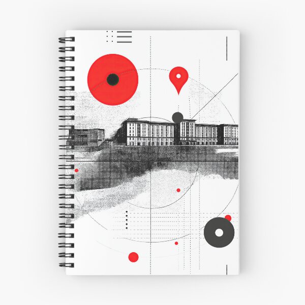 Item preview, Abstract architectural composition with red accents in style. designed and sold by Piotrek0001.